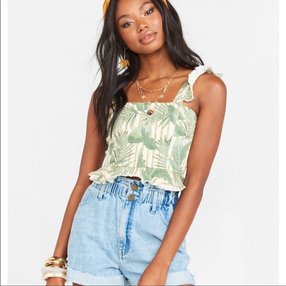 🌴SHOW ME YOUR MUMU DELIA CROP TOP IN BAMBOO PALM 🌴